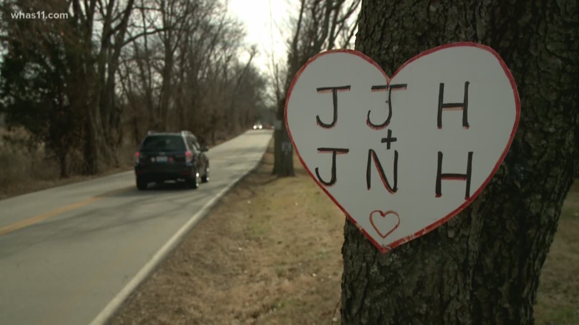 Someone has been removing signs of love from Lovers Lane in Jefferson Co., Ky.