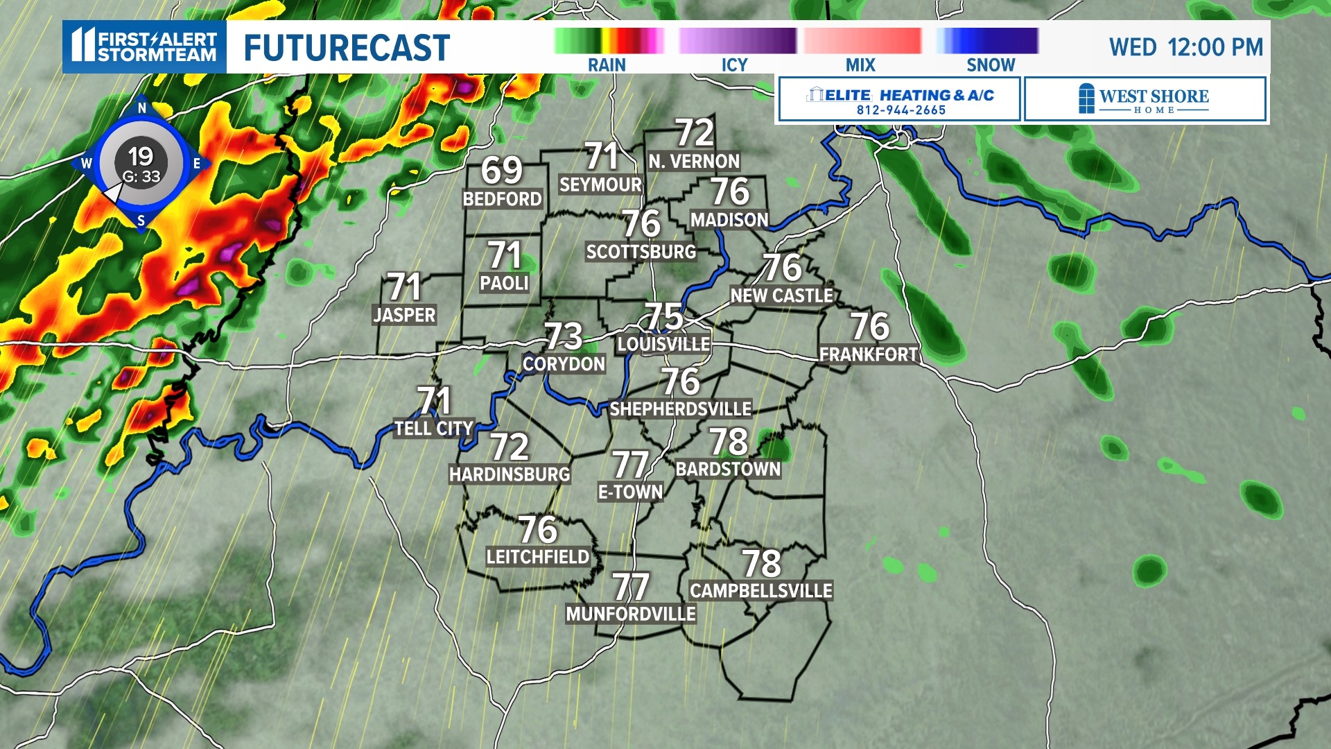Louisville severe weather; Kentucky, southern Indiana storms