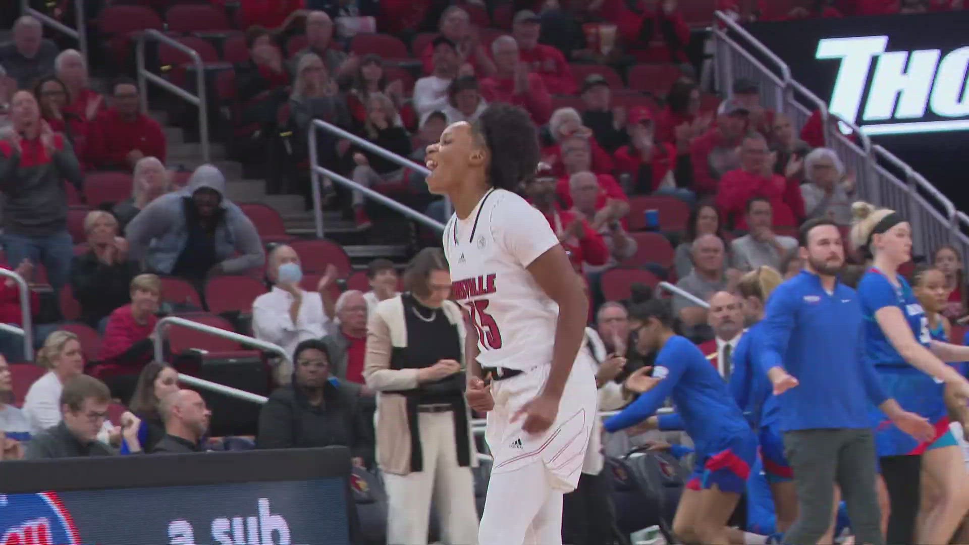 Nyla Harris contributed 11 points and nine rebounds for Louisville, which shot 45% from the field.