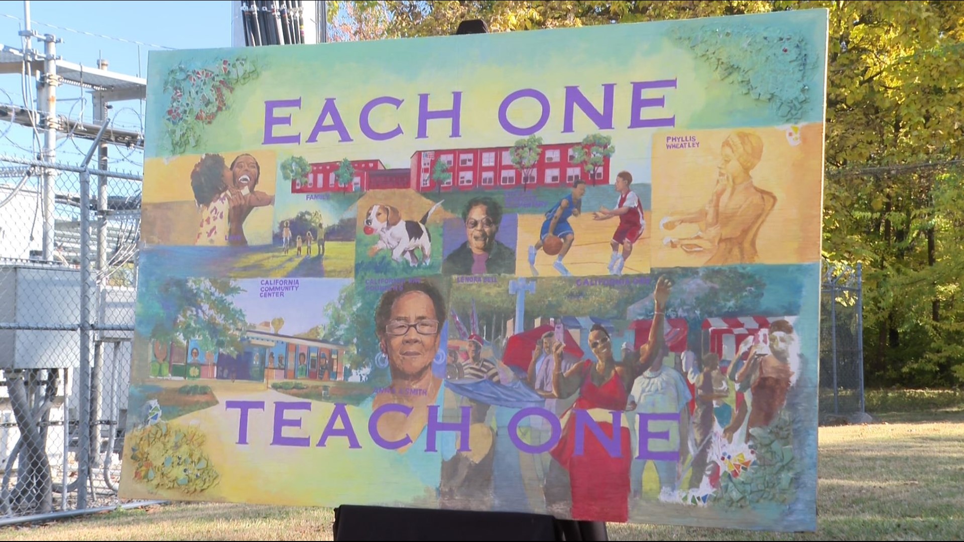The "Each One, Teach One" piece reflects the message of offering everyone in the community with opportunities to learn.
