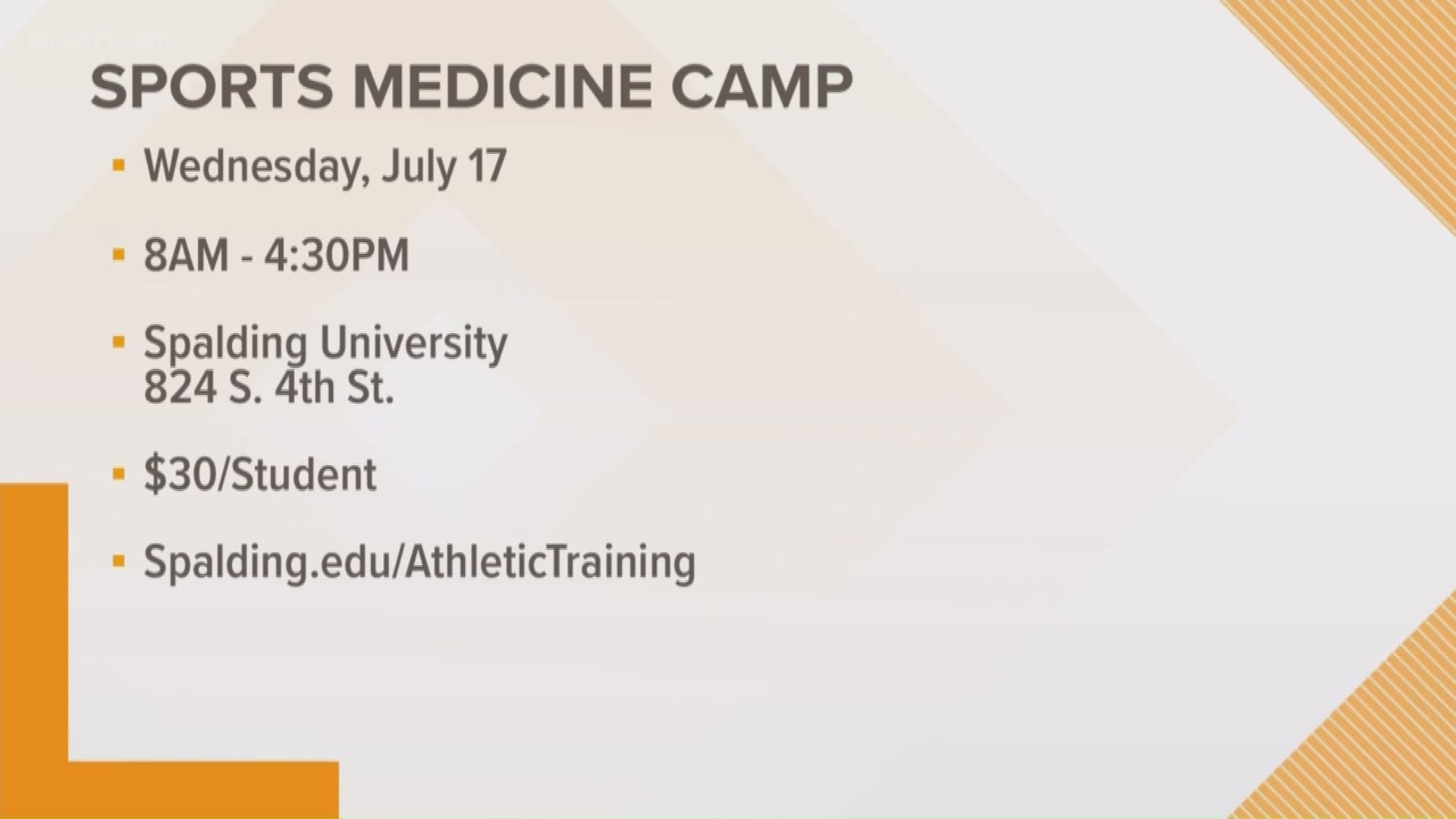 A one-day hands-on workshop providing high school students with an inside look at sports medicine and athletic training.