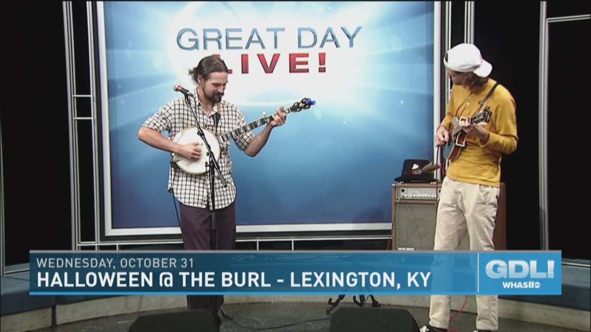 Jonathan Bramel and Chris Cupp of Restless Leg String Band perform on Great Day Live.