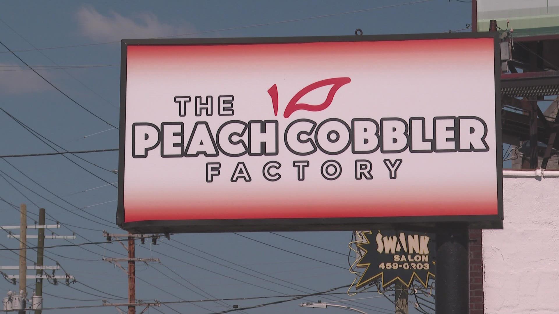 The Peach Cobbler Factory will offer 12 different kinds of cobbler and 12 banana puddings.