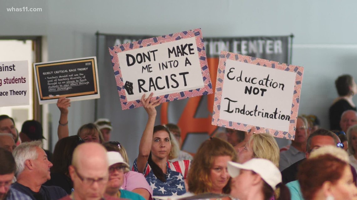 Opponents Of Critical Race Theory Hold Protest At Oldham County School