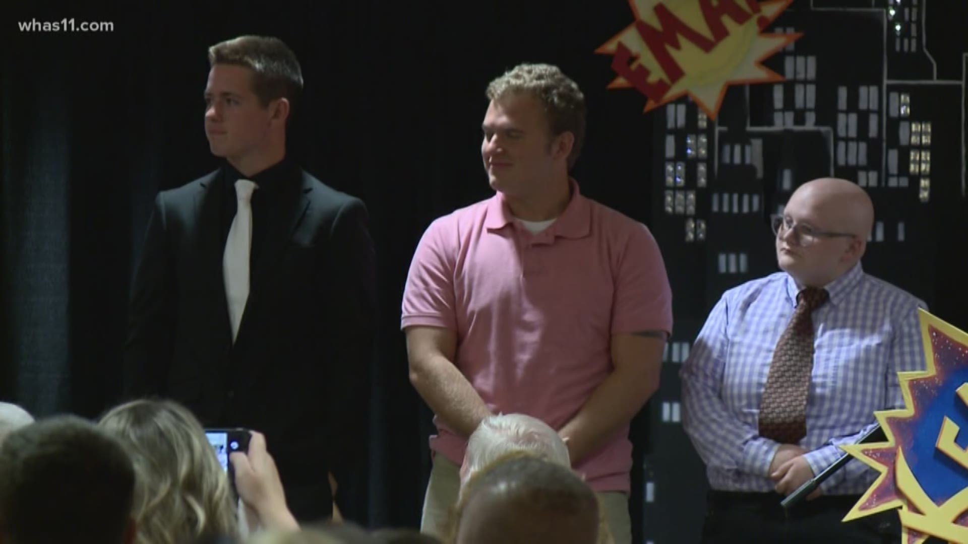 A 911 Hero Award was handed out on Sep. 4 in Louisville, to the student body of Marshall County High School for their bravery and courage during a shooting this past January.