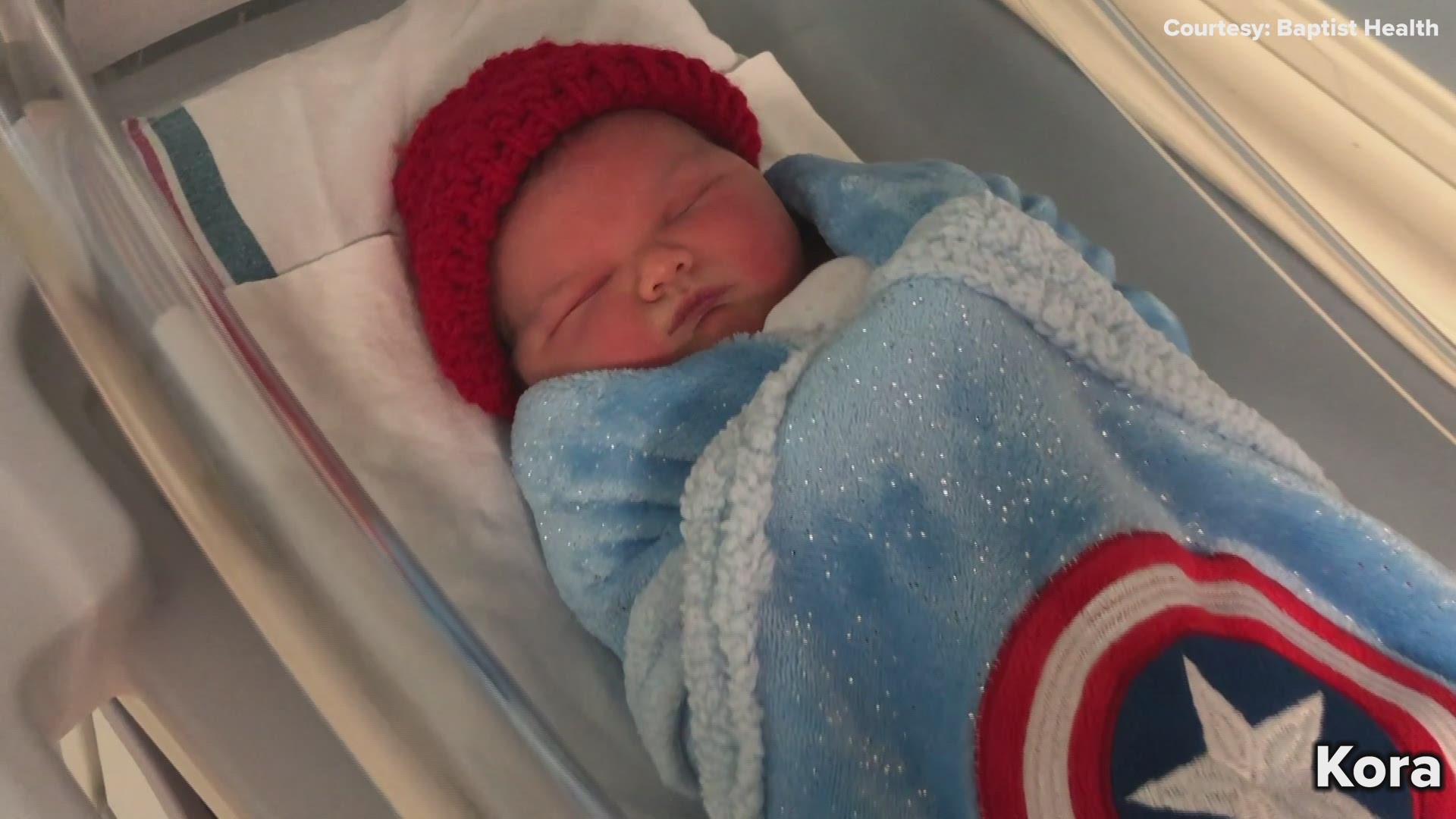 The precious newborns were given the crocheted red hats to bring awareness to the number one killer of Americans -- heart disease.