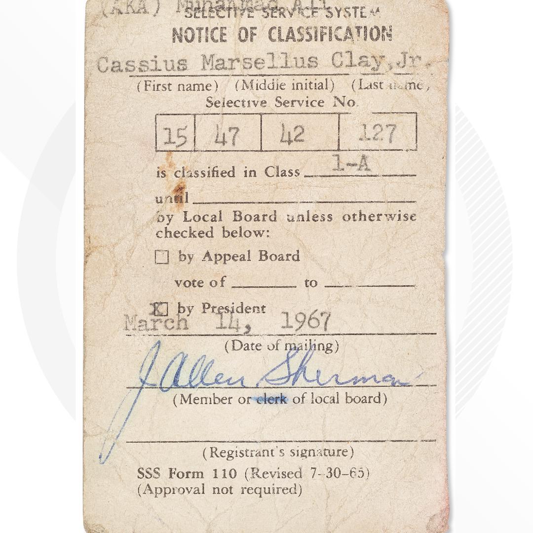 Muhammad Ali's unsigned draft card will be auctioned | whas11.com