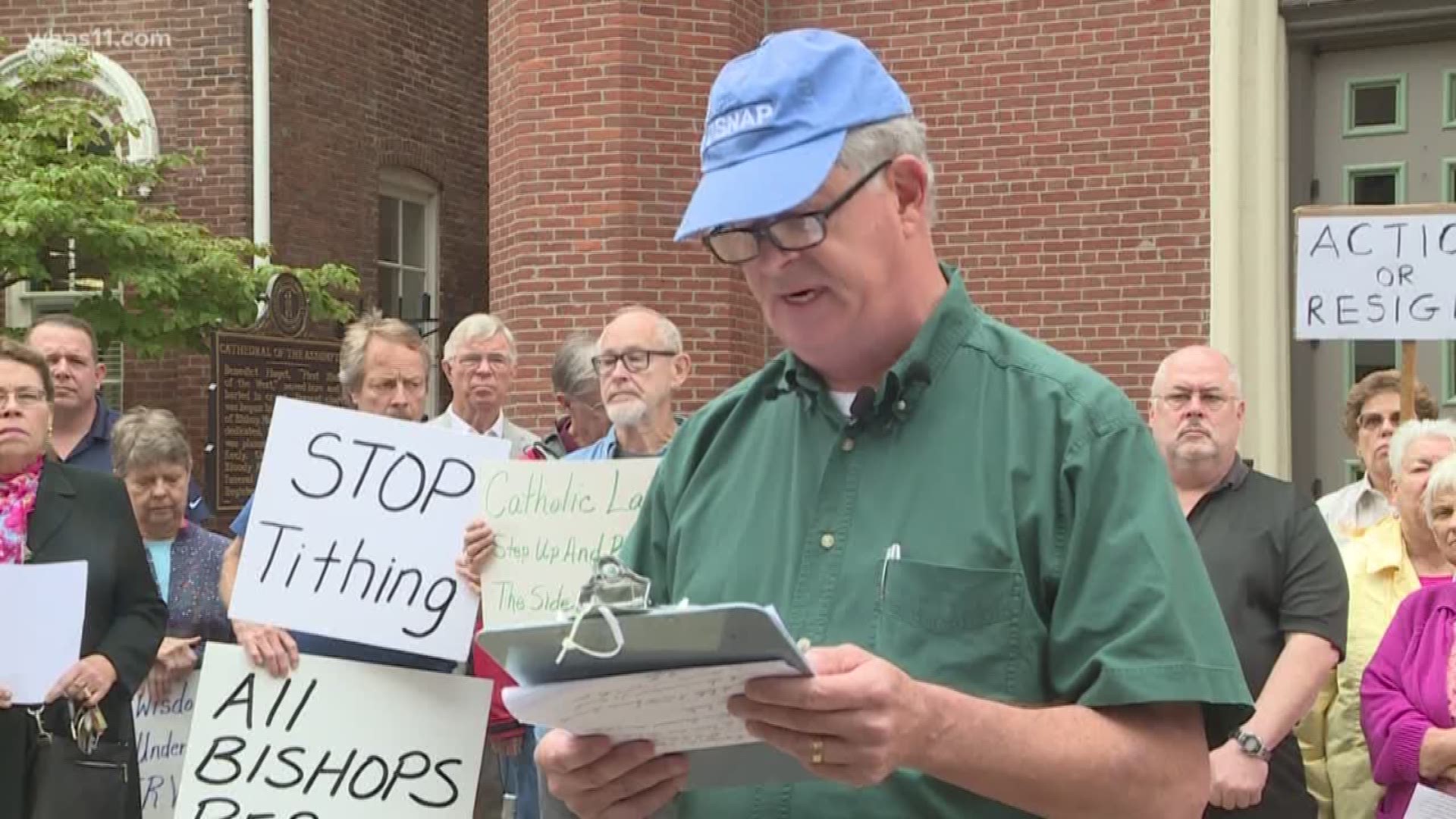 Sex abuse survivors protest archdiocese