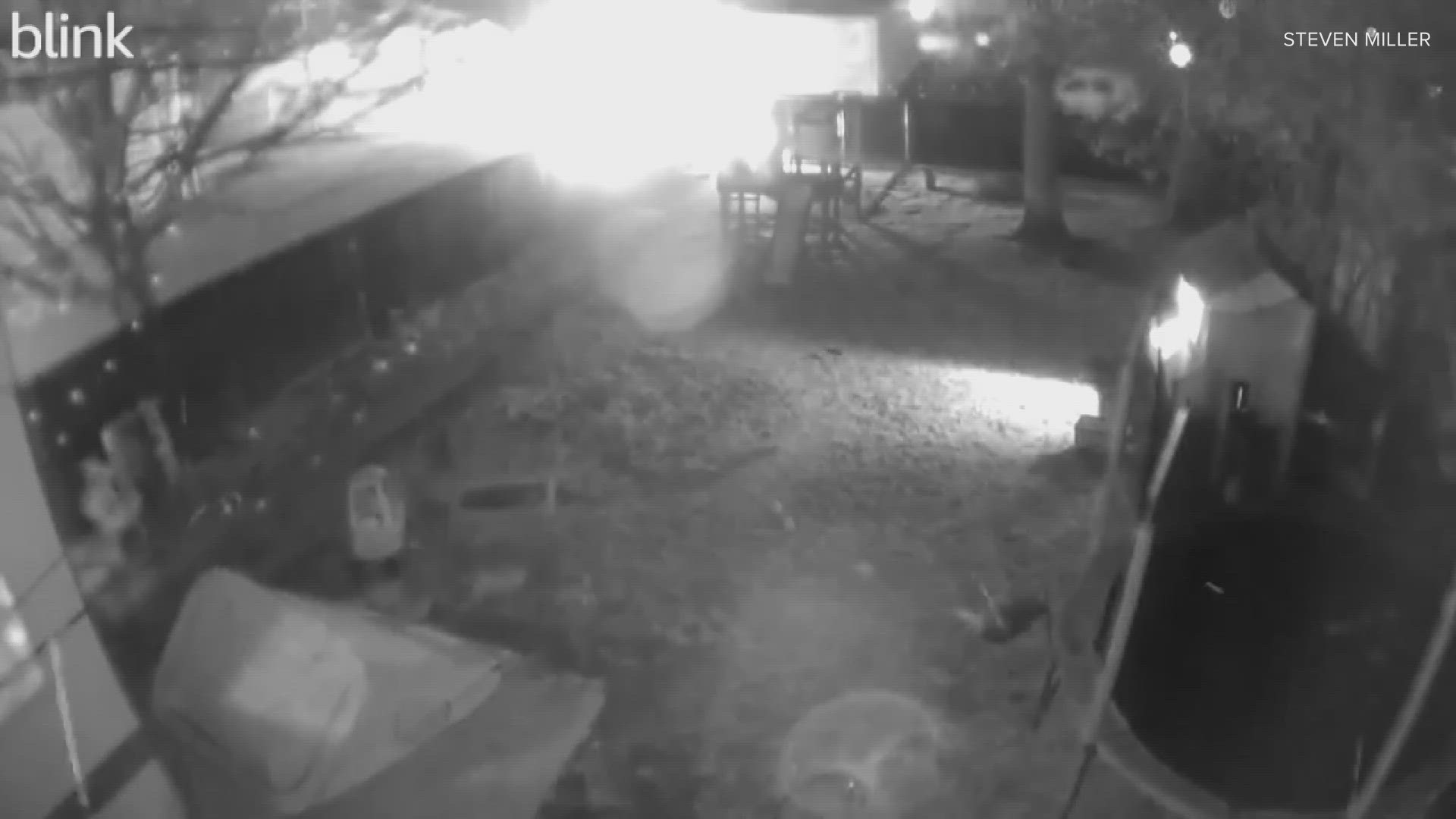 In video Steven Miller shared with WHAS11 News, you see an unidentified man appear to start a fire in a dumpster near his home around 6 a.m. on Wednesday.