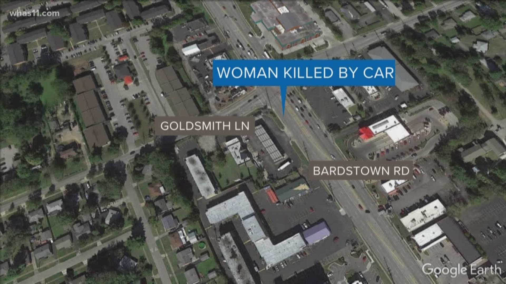 Police say a woman, 48-year-old melissa whitehead, was killed while crossing the street at Goldsmith and Bardstown when an SUV hit her.