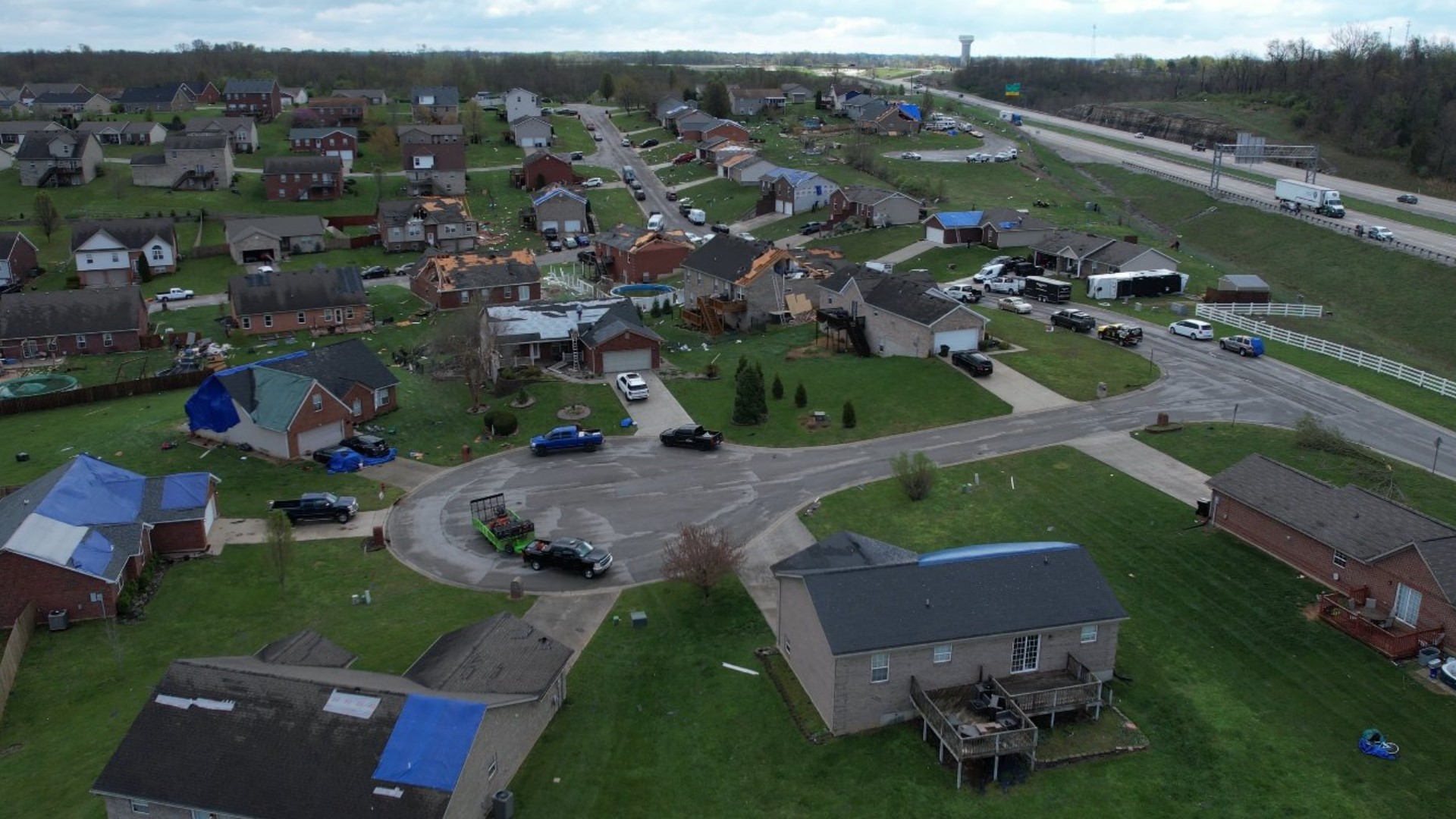 At least one tornado caused damage in Jeffersonville, Indiana and crossed the Ohio River into Prospect, Kentucky on April 2, 2024.