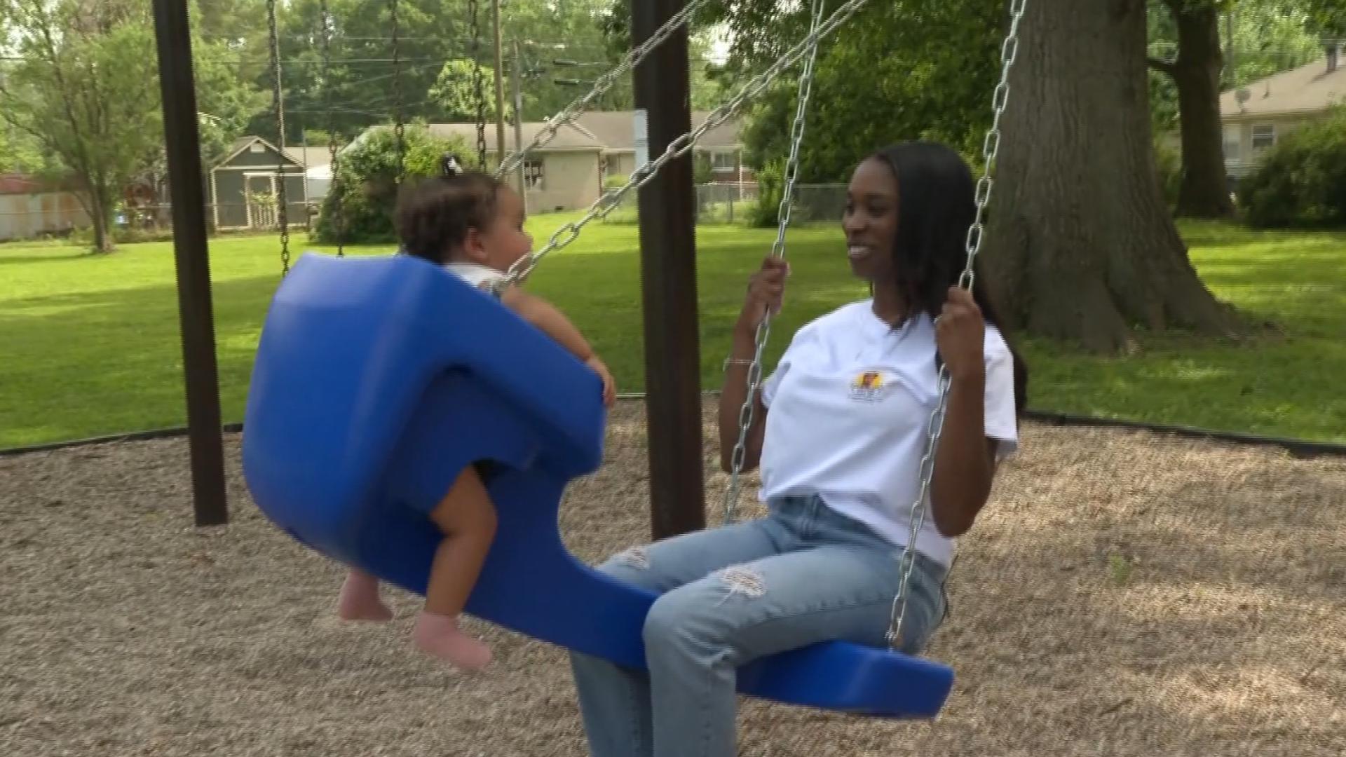 One southern Indiana mother pushed for an accessible swing to be added to Kyle Vissing Park. 