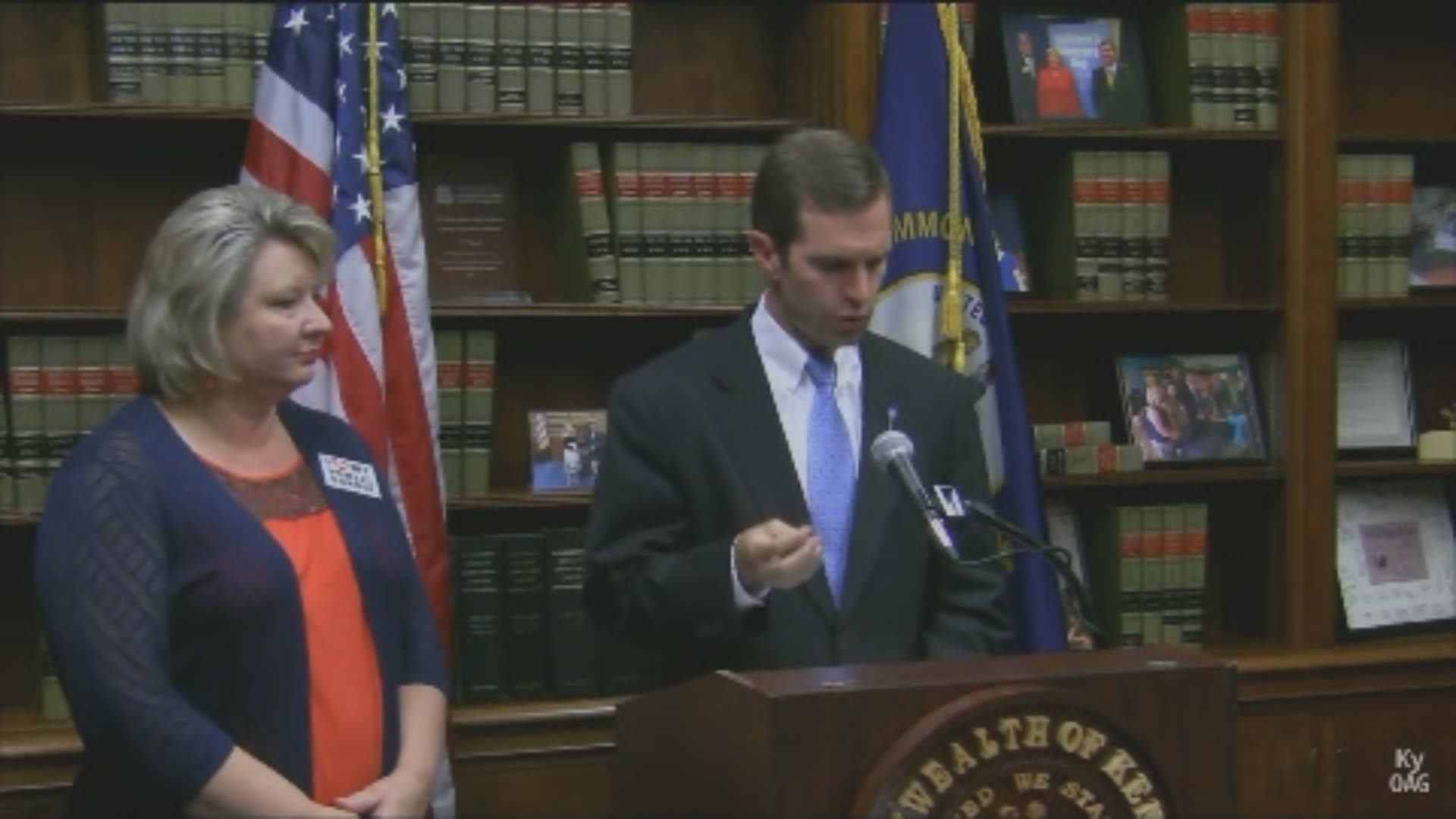 Beshear said the bill was unconstitutional and said, "In the Commonwealth, when you make a promise, you keep it...." (VIDEO via AG Andy Beshear's YouTube Channel)