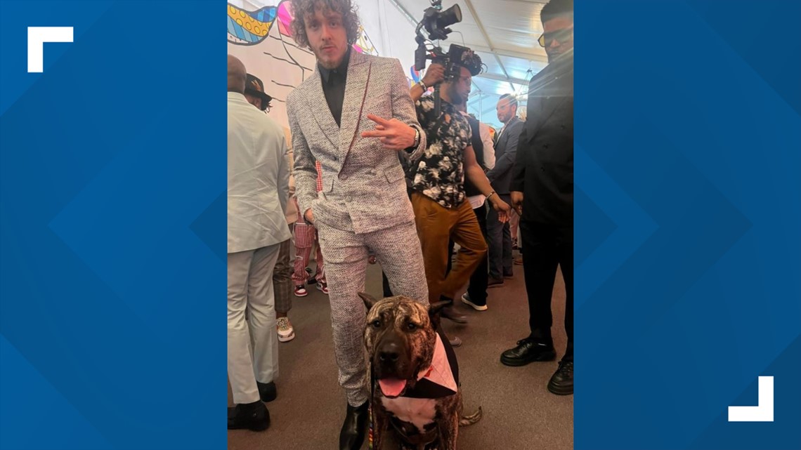 Jack Harlow, Ethan the dog meet at Kentucky Derby red carpet | whas11.com