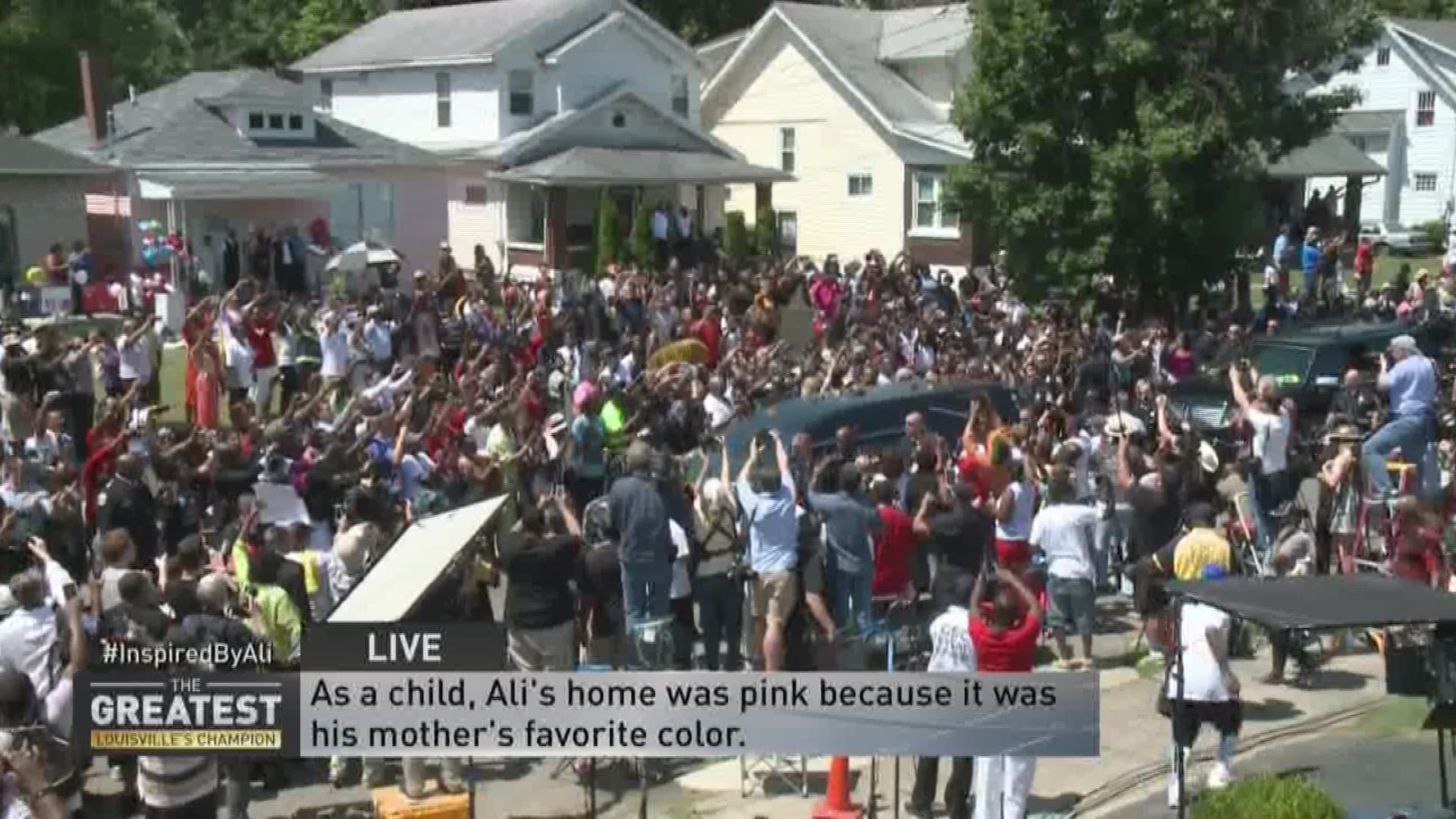 Ali procession stops at boyhood home