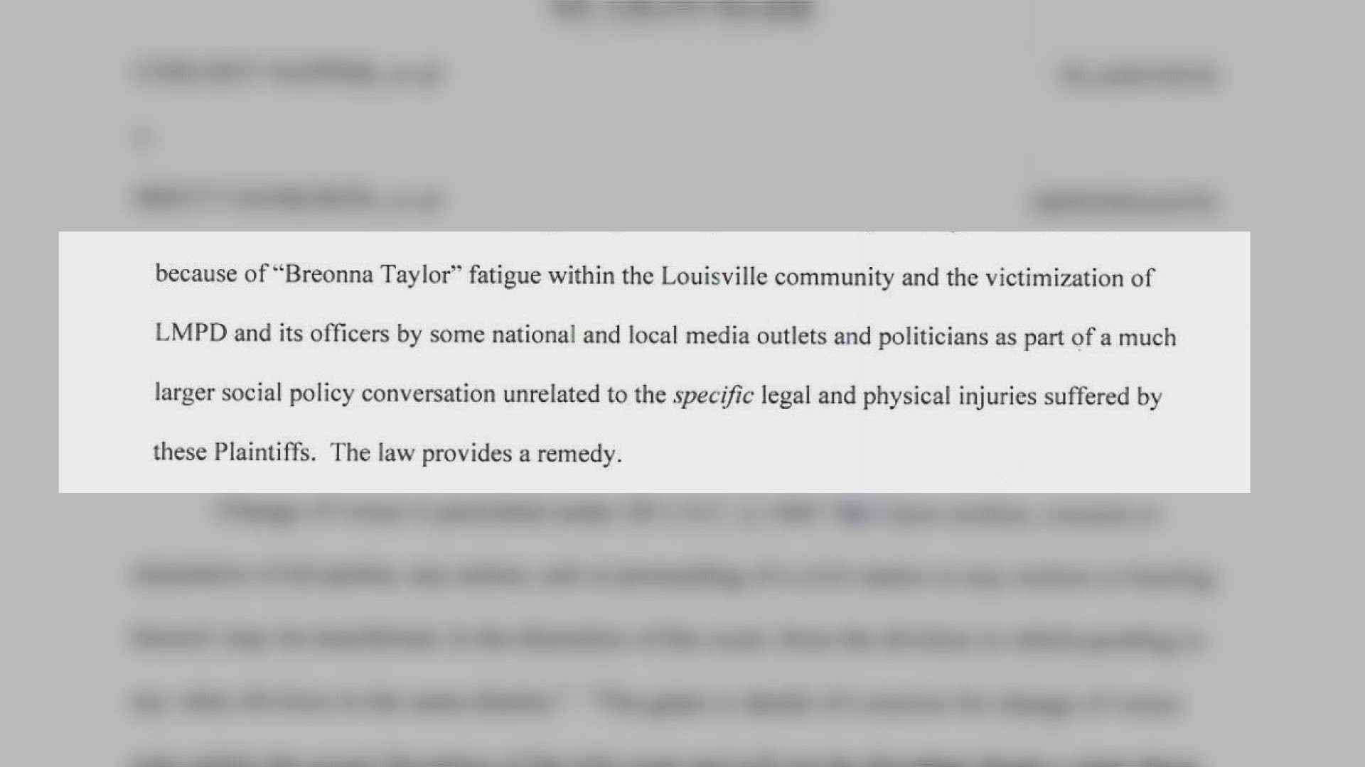 When asked about the word "fatigue," Attorney Jeff Sexton said the case is not about Breonna Taylor, but about the violation of constitutional rights.