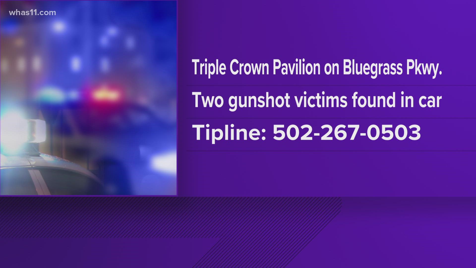 Police said the victims were shot at the Triple Crown Pavillion on Bluegrass Parkway early Sunday.
