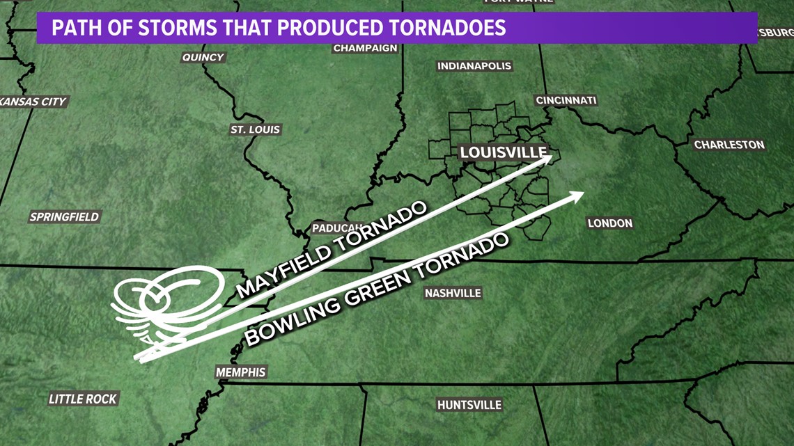 Kentucky storm track A look at the path of the storms