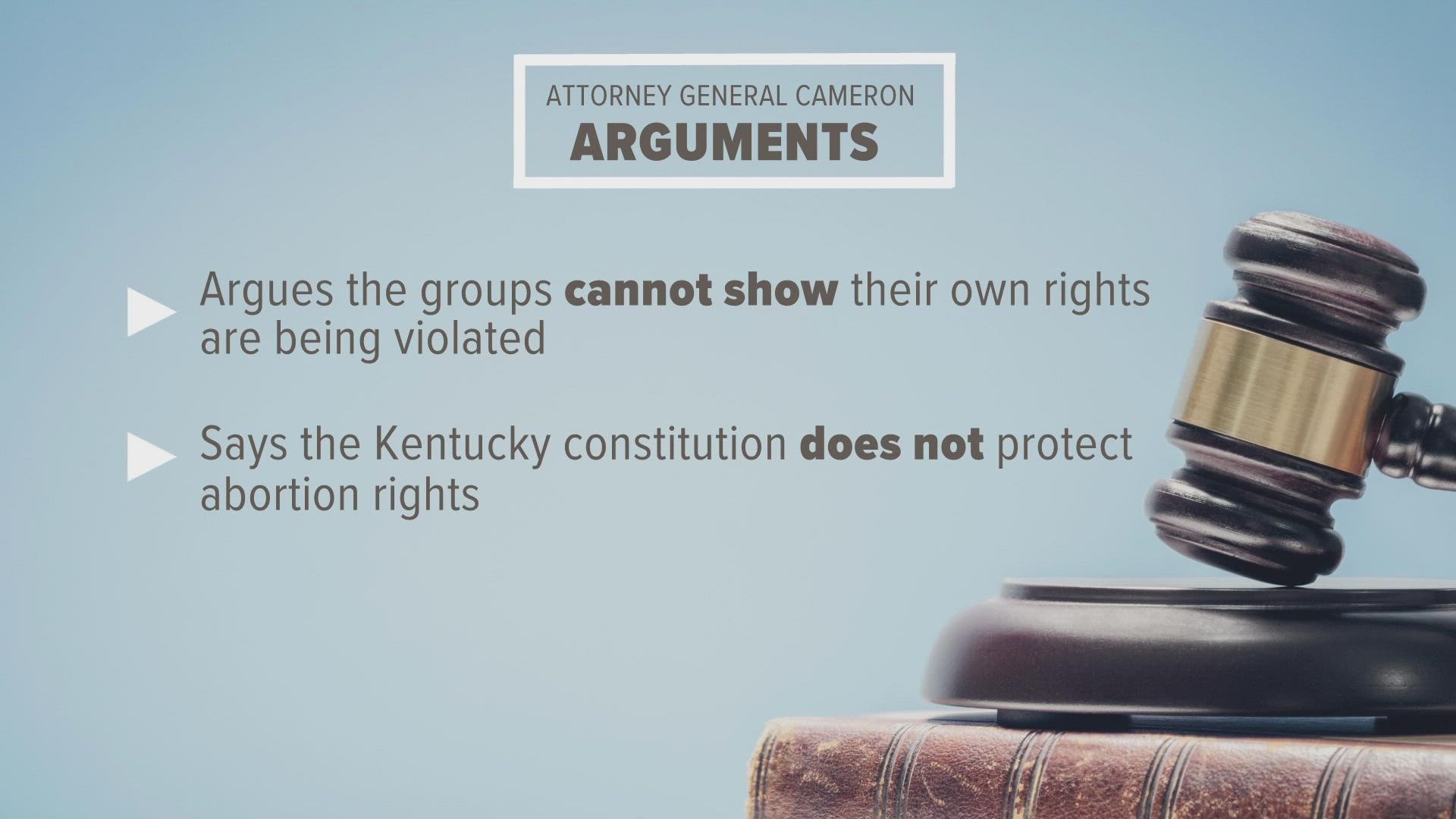 Judge Mitch Perry said he would quickly decide whether to issue a temporary restraining order on two Kentucky abortion bans.