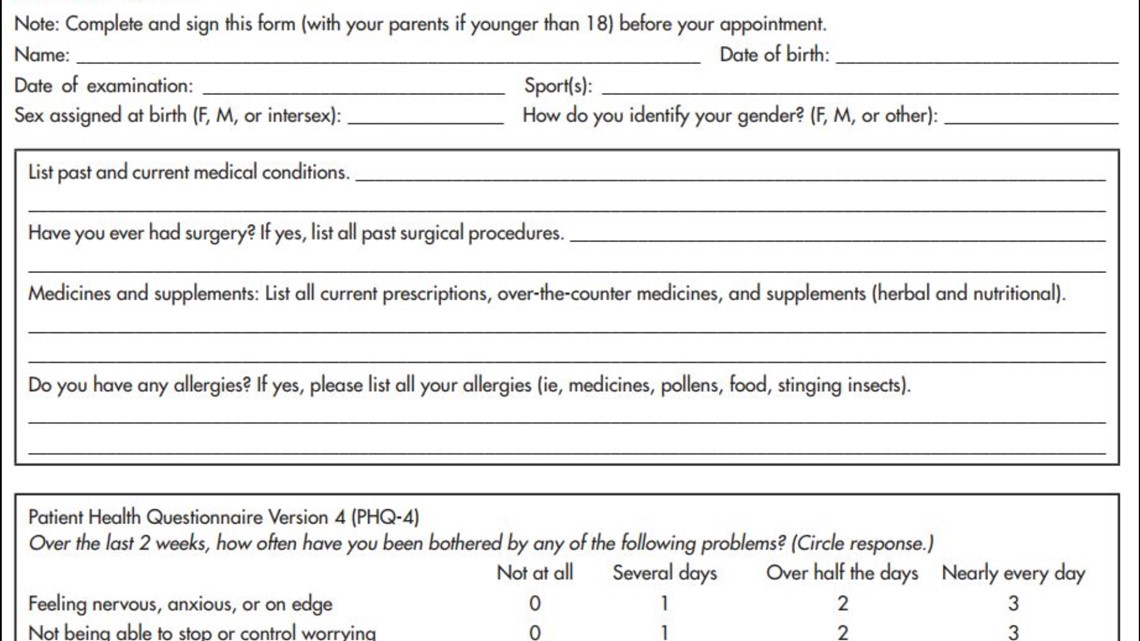 Kentucky sports physical forms changed to now ask about gender identity