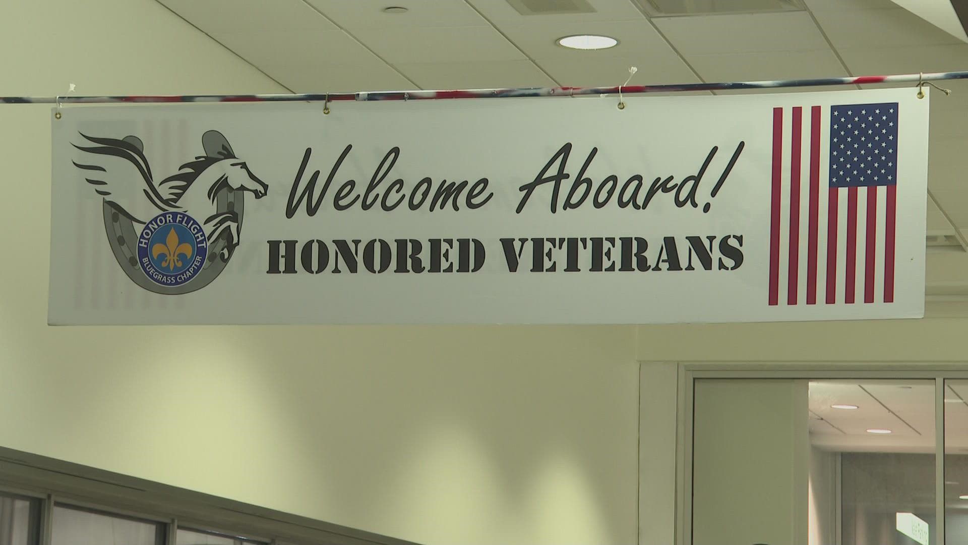 More than 80 veterans were at Louisville Muhammad Ali Airport Wednesday morning to spend to day in Washington, DC.