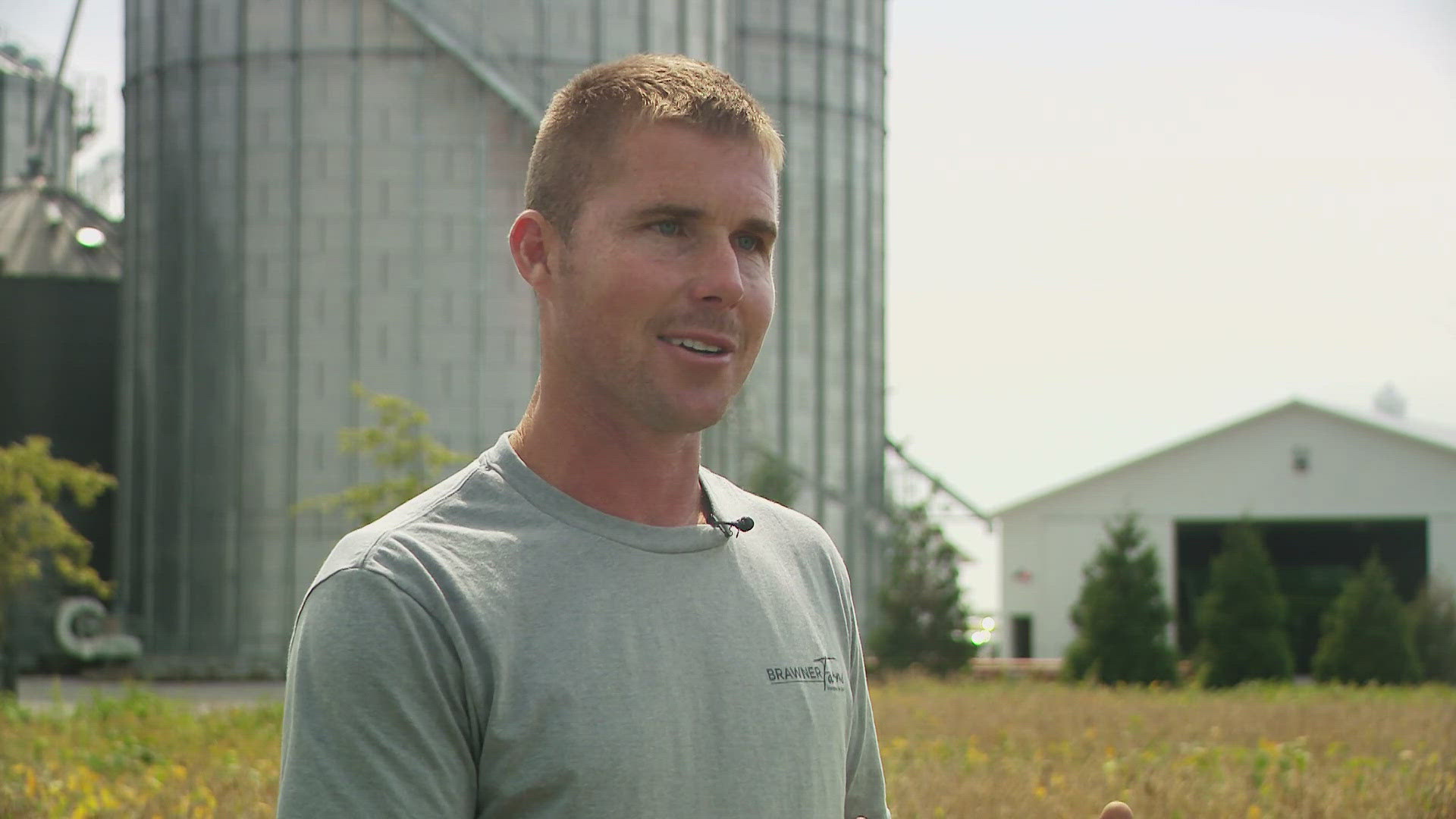 Gregory Brawner, a farmer in Hanover, Ind., said it's been an unusually dry season and he hasn't seen drought conditions like this since 2012.