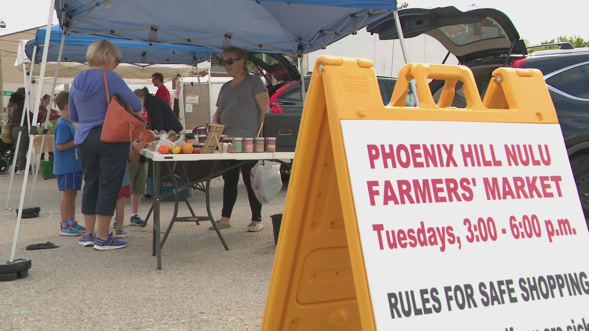 The Phoenix Hill NuLu Farmer's Market is a place where shoppers in Louisville go for farm fresh food at prices lower than what you might find in grocery stores.