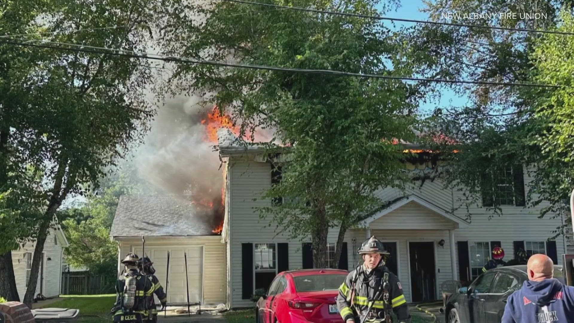 Authorities are investigating after a duplex caught fire in the 1800 block of Scott Road in New Albany on Saturday. Six people were displaced in the incident.