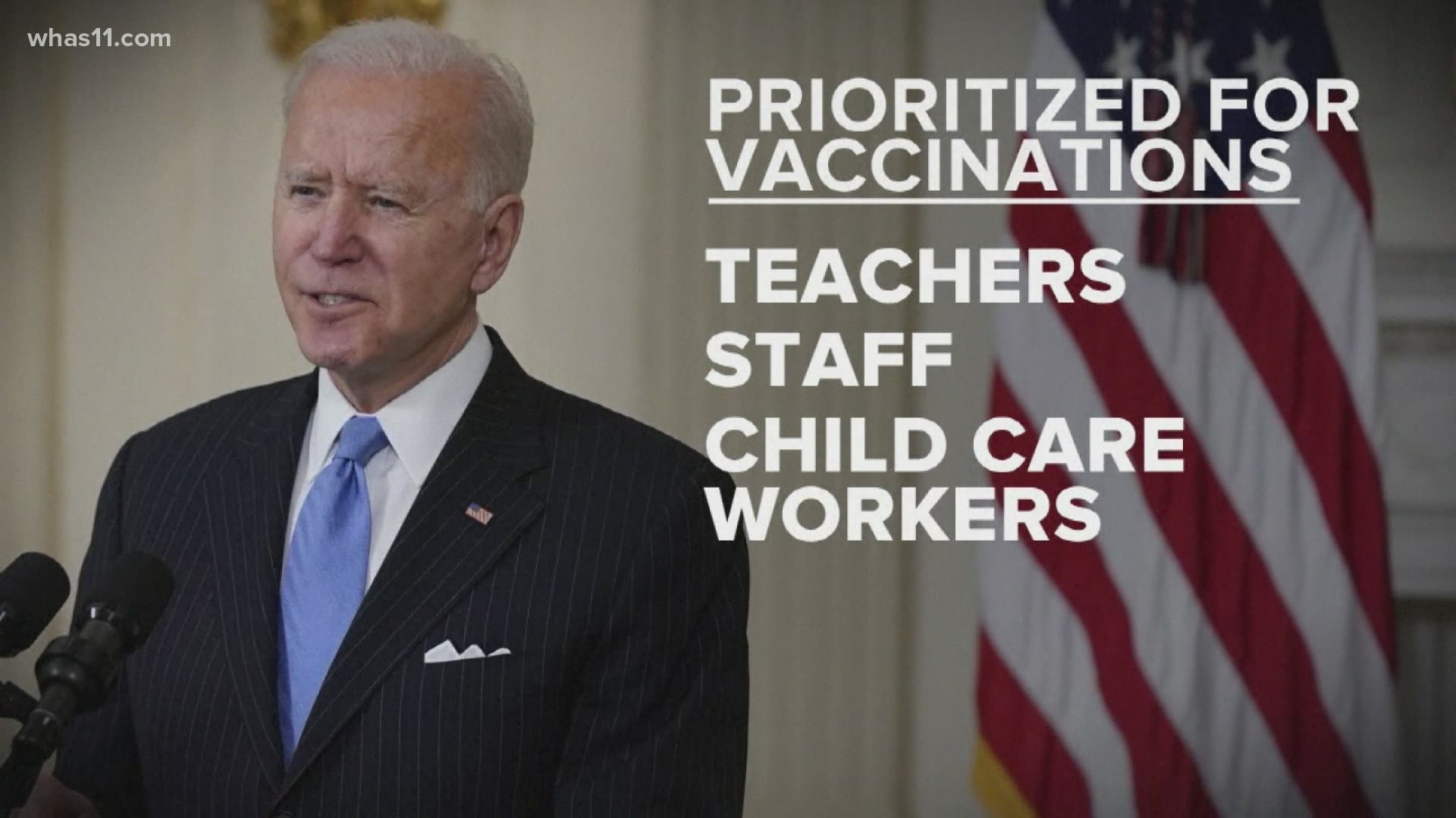 President Joe Biden says the U.S. expects to take delivery of enough coronavirus vaccine for all adults by the end of May, the AP reports.