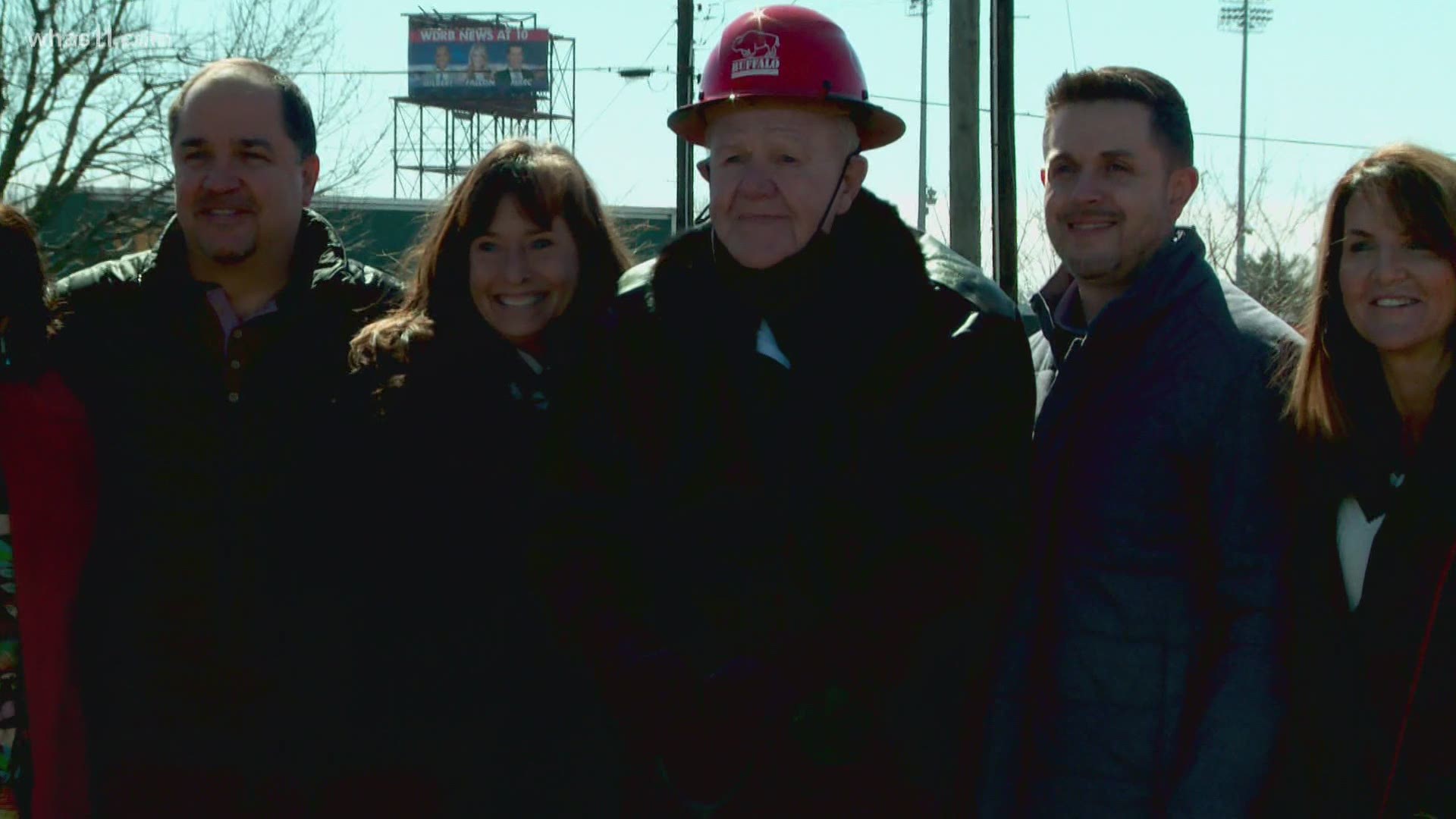 The Hall of Fame coach return to campus to help break ground on the new Denny Crum Hall.