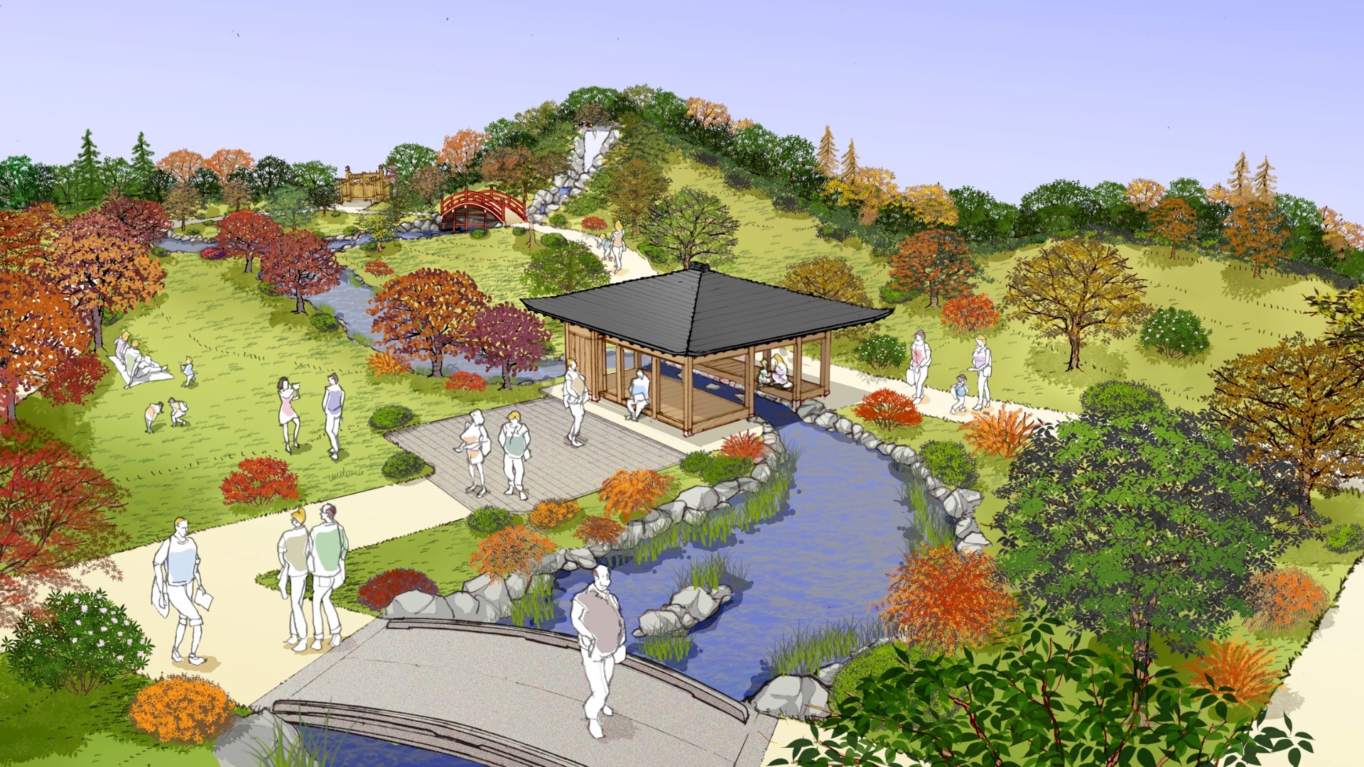 The $22 million, 2-acre project will be completed over the course of 24 months, with craftsmen from Japan meticulously constructing elements of the garden.