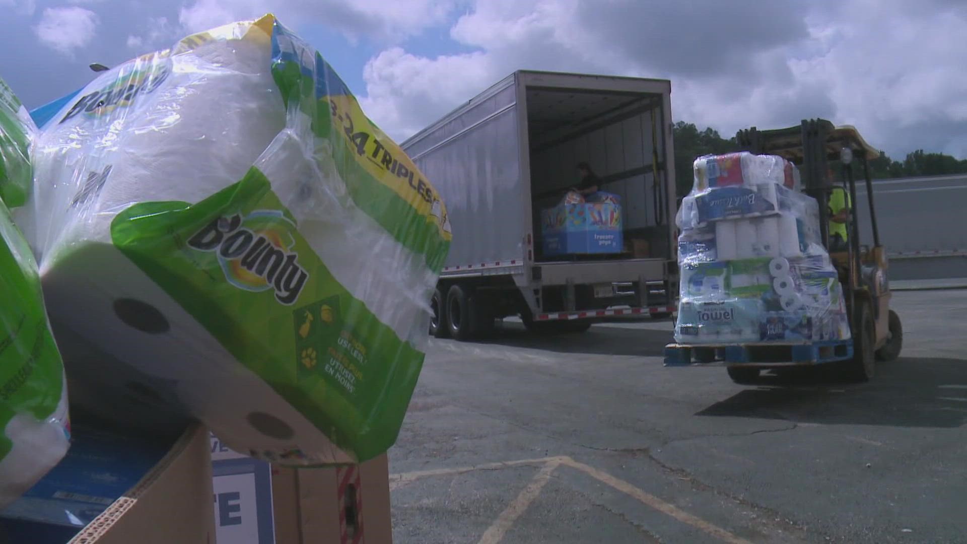 James Garrison is the mayor of Manchester where the donations were brought. He said the supplies will be distributed across the region.