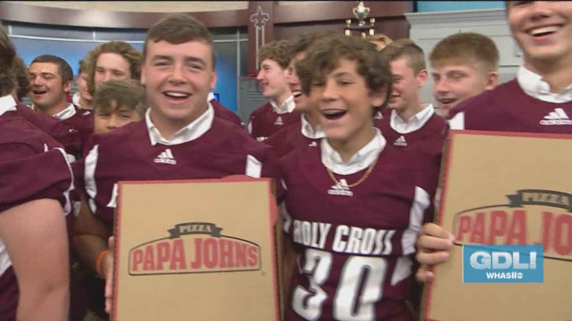 Tune into WHAS11's HS GameTime delivered by Papajohns.com at 11 PM Friday, September 21, 2018 for highlights from the game. To get a 2 topping X-tra large pizza for $11, just go to papajohns.com and enter promo code  HSFB11.
