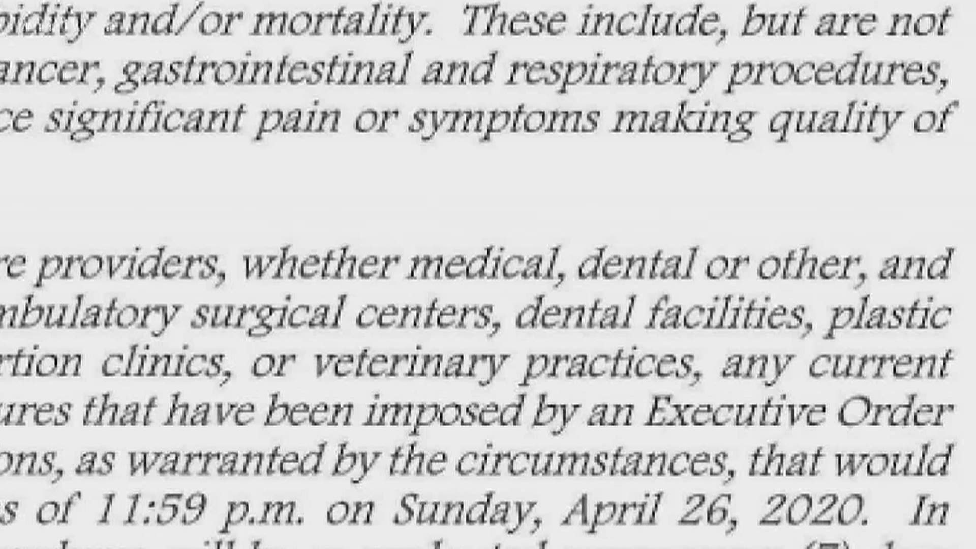 Hospitals in the Hoosier state are allowed to resume certain procedures.