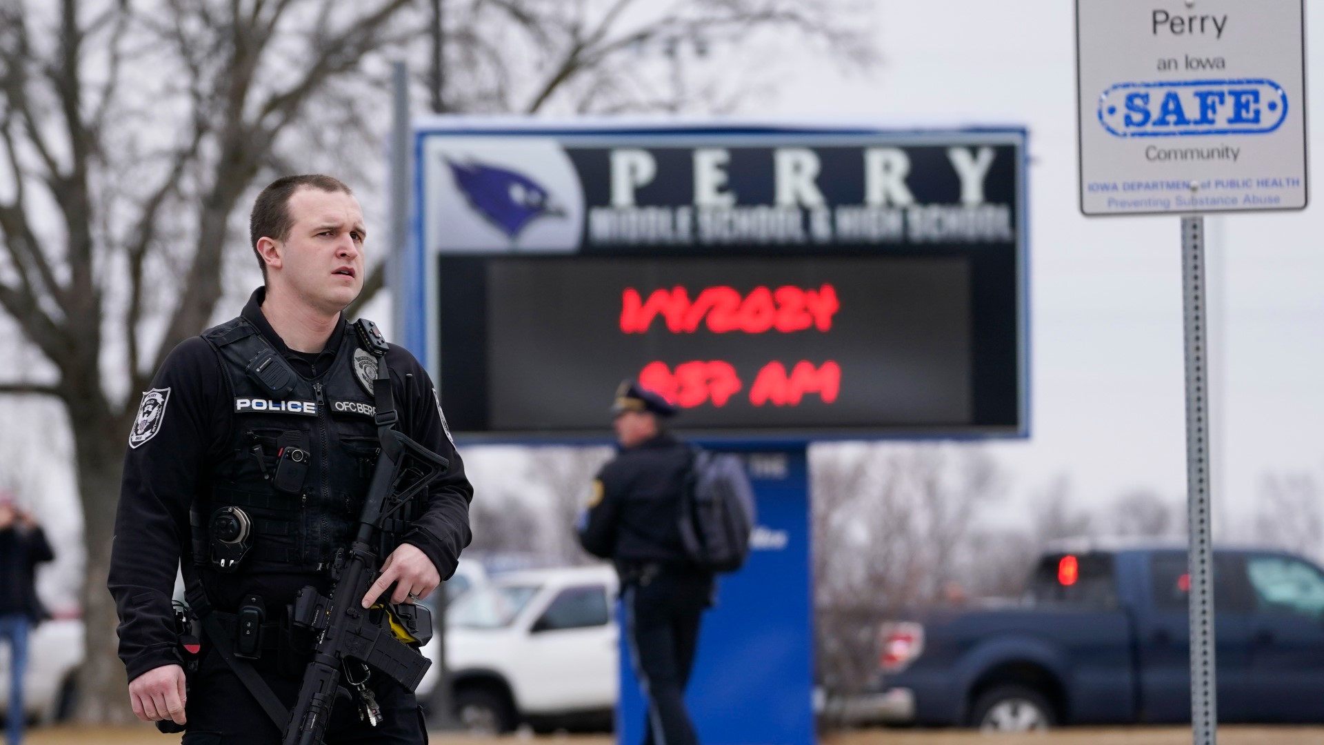 The school shooting happened in Perry, Iowa, a town of just under 8,000 people located near Des Moines.