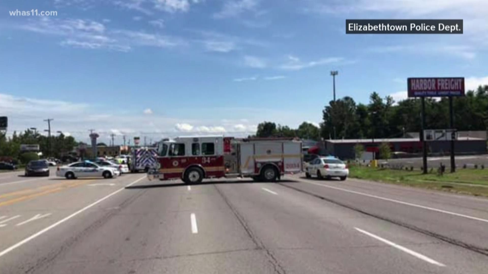 Police say around 3:00 Tuesday, they responded to a crash involving a pickup truck and trailer and a motorcycle on North Dixie Highway.