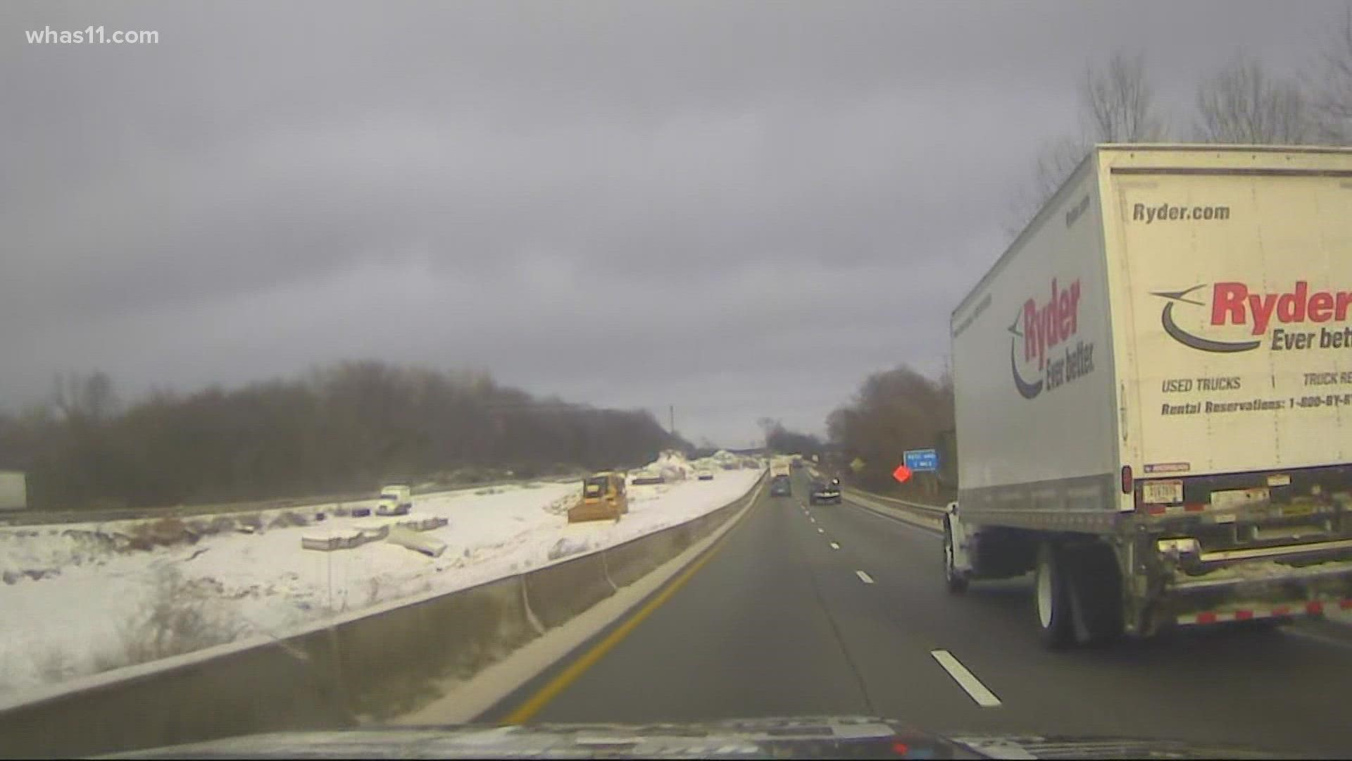 There was a stark difference between how the interstates looked between Thursday and Friday afternoon after road crews cleared the ice and snow.