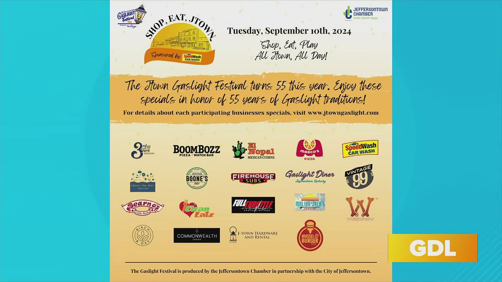 GDL Shop, Eat, Jtown Day is Coming to the Gaslight Festival!