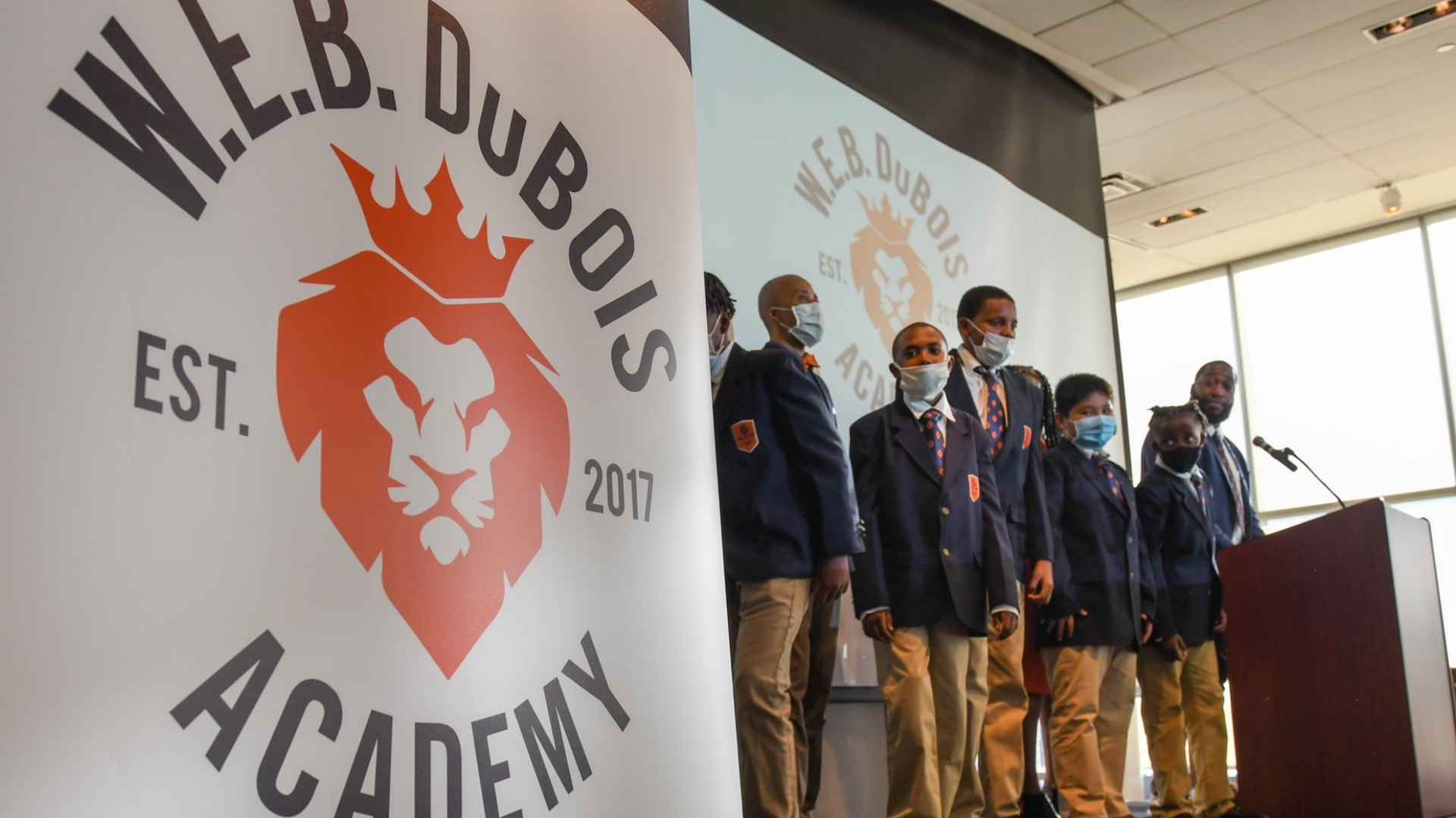 The 6th graders heading to the all-boys school had their jacket and tie ceremony Wednesday at the Ali Center.