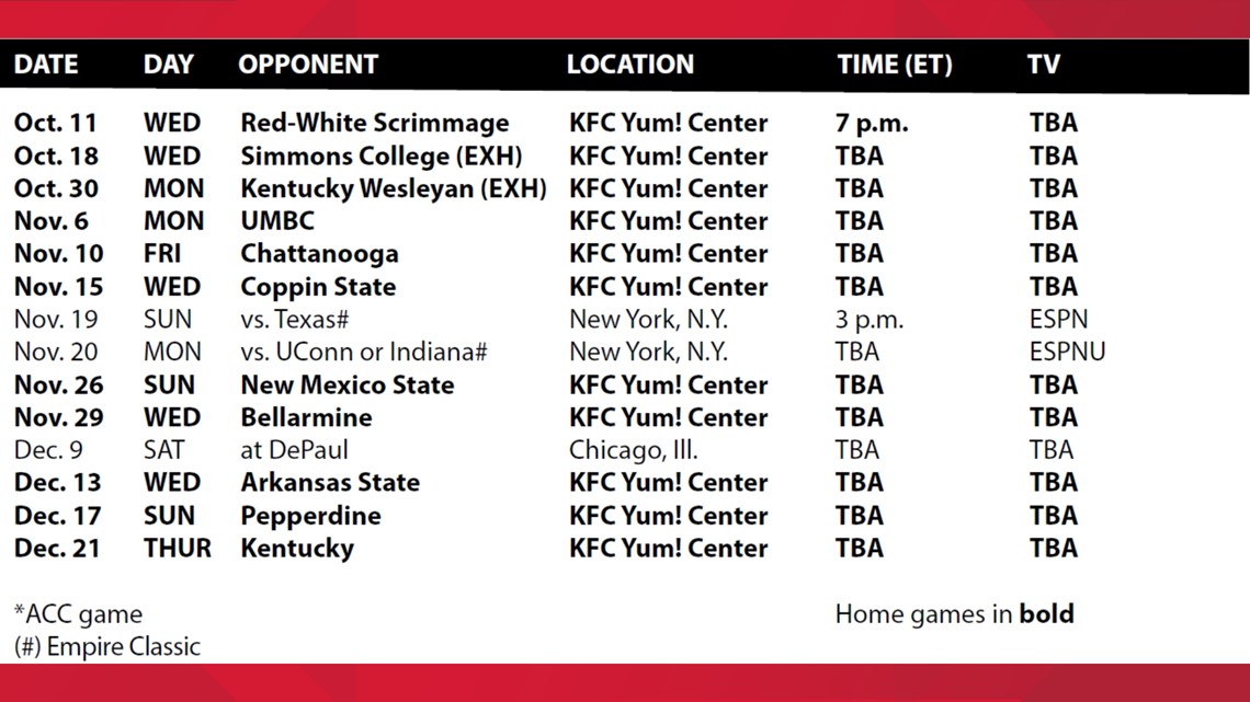 Louisville men's basketball non-conference schedule released