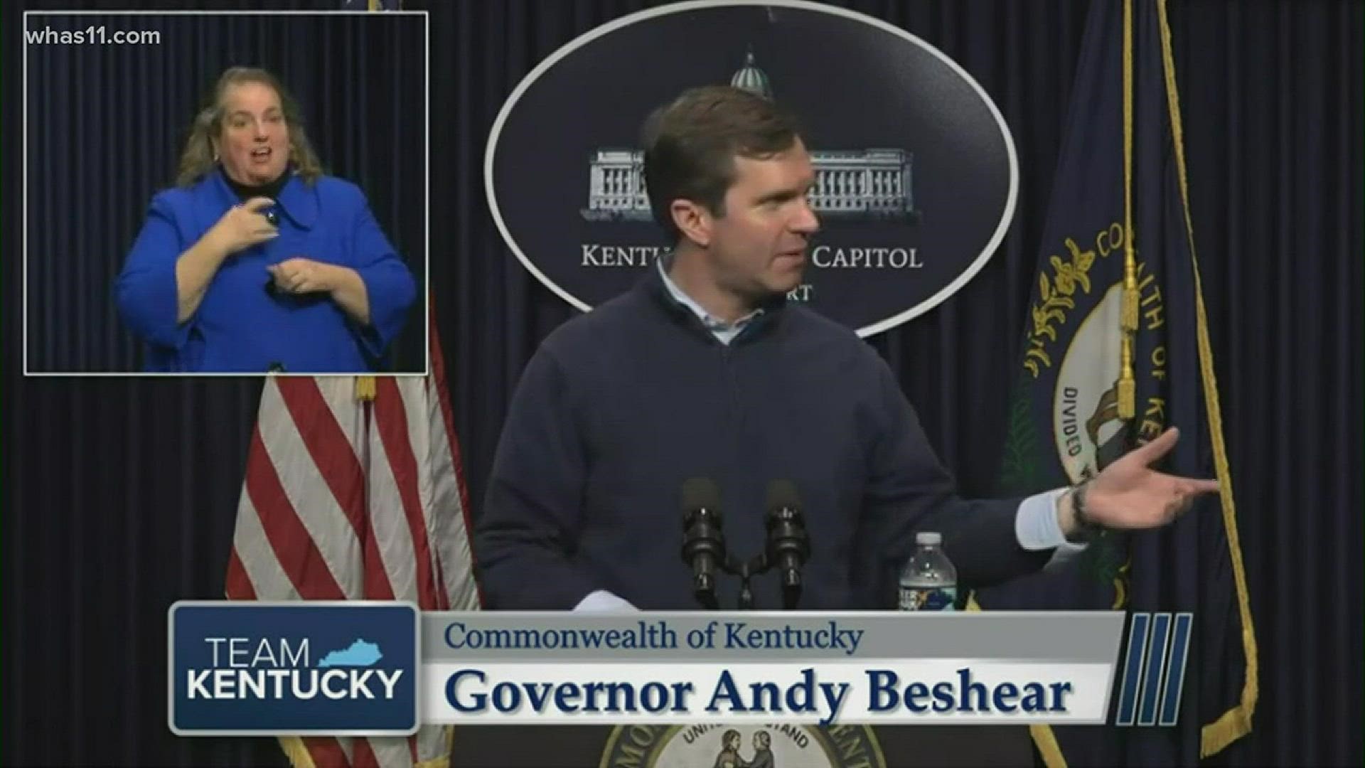 Beshear is allowing some shops to stay open, including grocery stores, pharmacies, and warehouse clubs and supercenters.