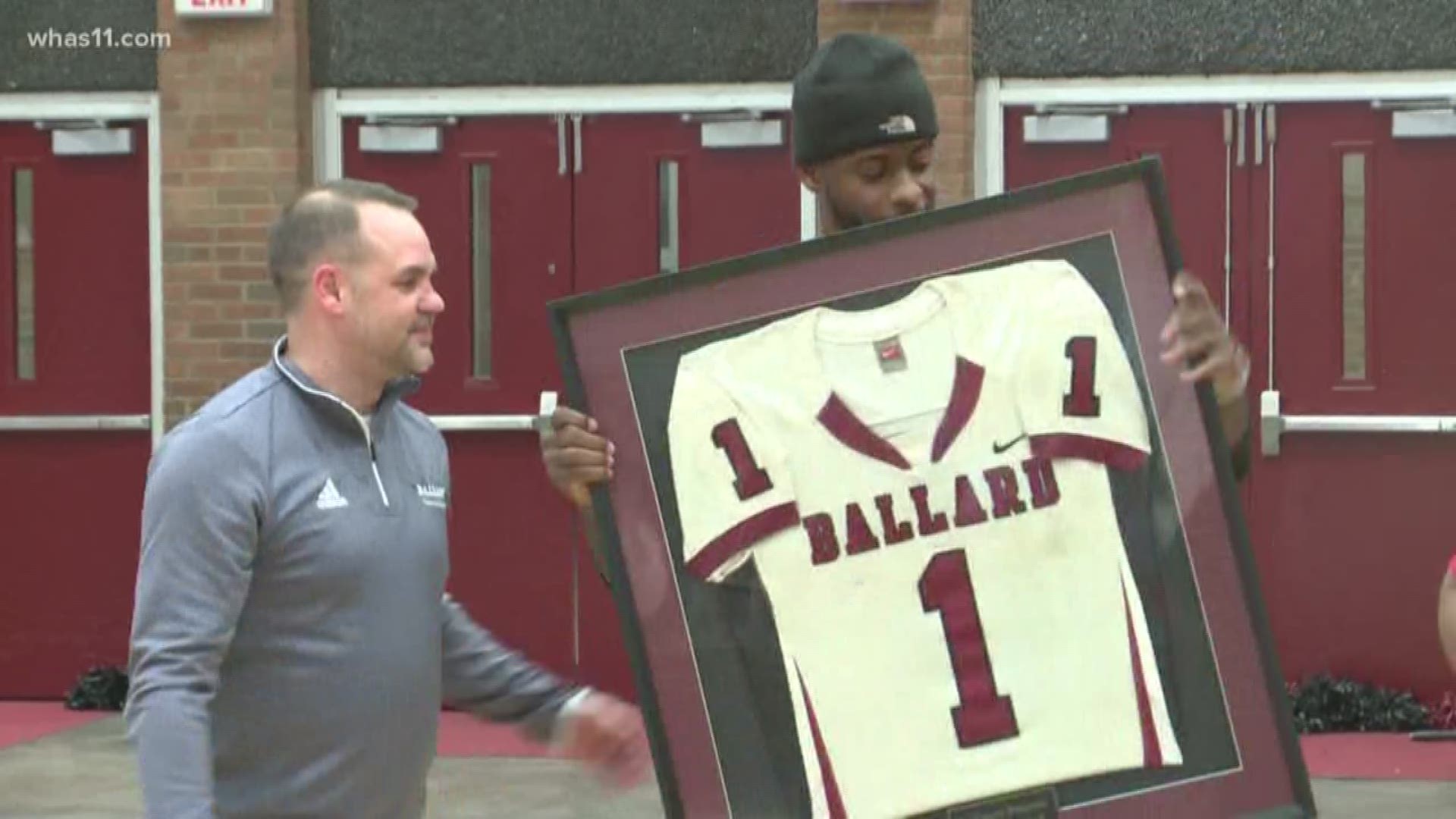 Current Miami Dolphins wide receiver Devante Parker returned to his high school alma mater to have his basketball jersey retired.