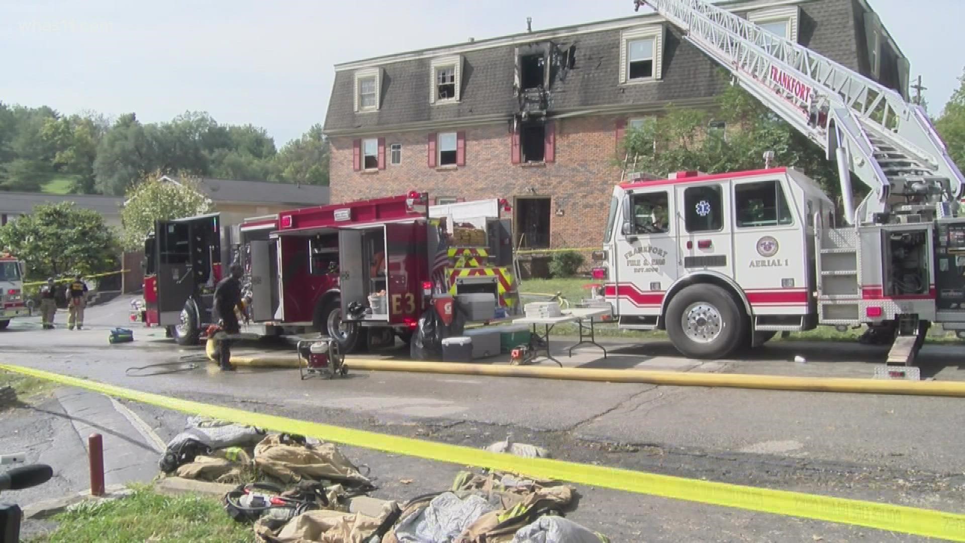 Two people have died and one person was taken to a burn center after a fire at Fieldstone at Frankfort Apartments.