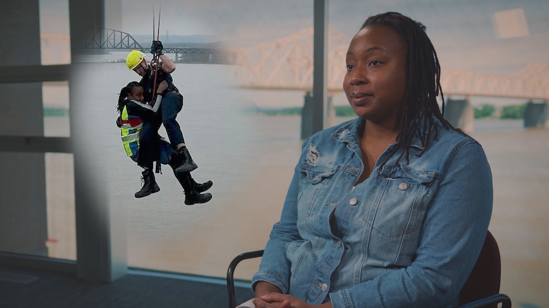 Sydney Thomas spent nearly an hour dangling over the Ohio River after a serious crash on a Louisville bridge in March. For the first time, she's sharing her story.