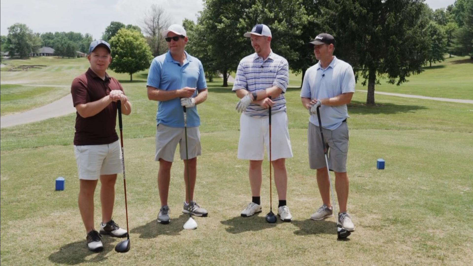 WHAS11's Ben Pine, Kent Spencer, Sam Gabrielli and Jim Stratman see who's best at three courses featured on the WHAS11 golf card.