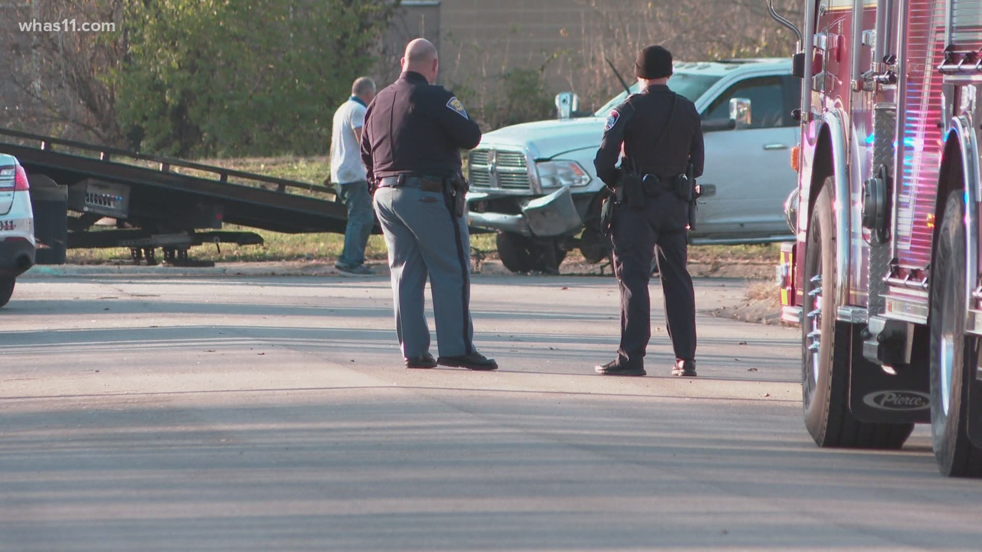 Police said the pursuit started in Louisville and ended on Hamburg Pike and Waverly Road in Jeffersonville