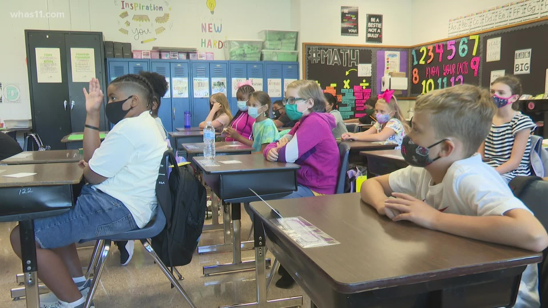 New outfits, new teachers, and school lunches are all signs of the first day of school. But this year, so are masks.