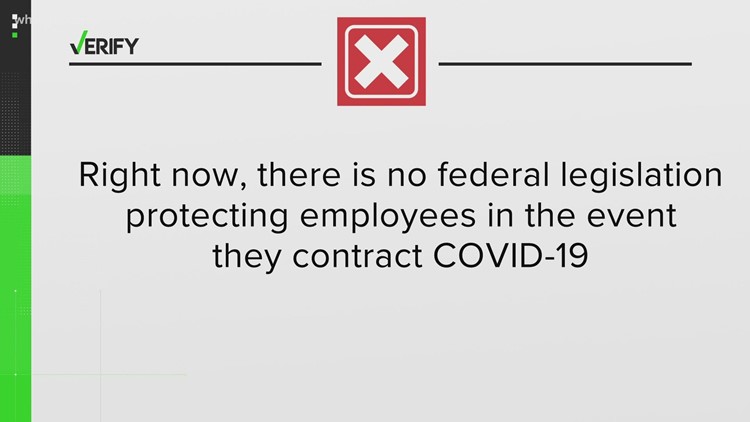 No, companies are not federally required to protect employees if they contract COVID-19