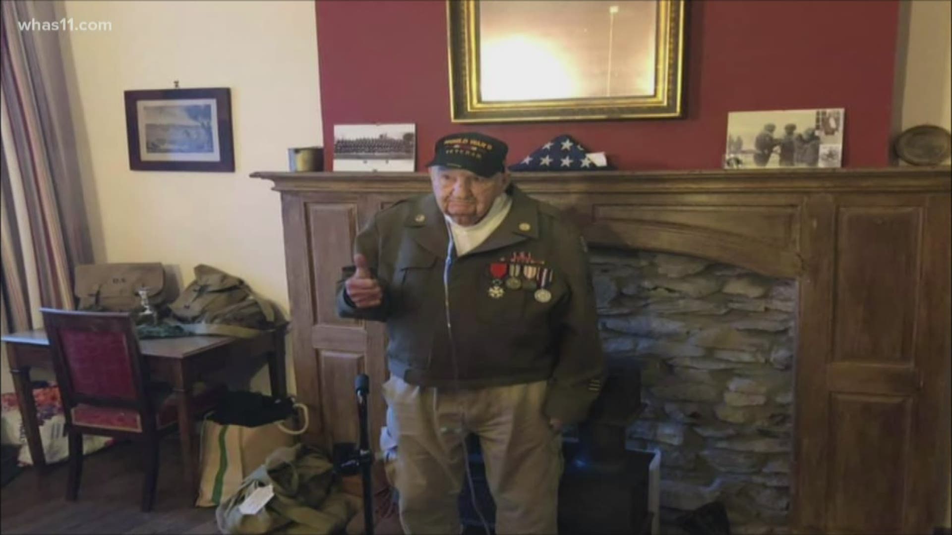 94-year-old George Merz is in Europe to commemorate the 75th anniversary of the battle.