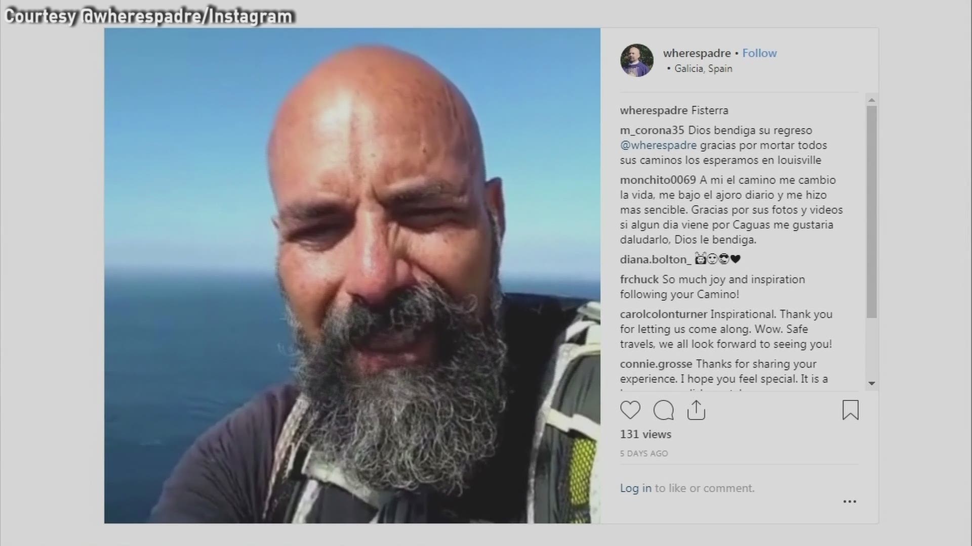 Father Sanchez reflects upon reaching Cape Finisterre